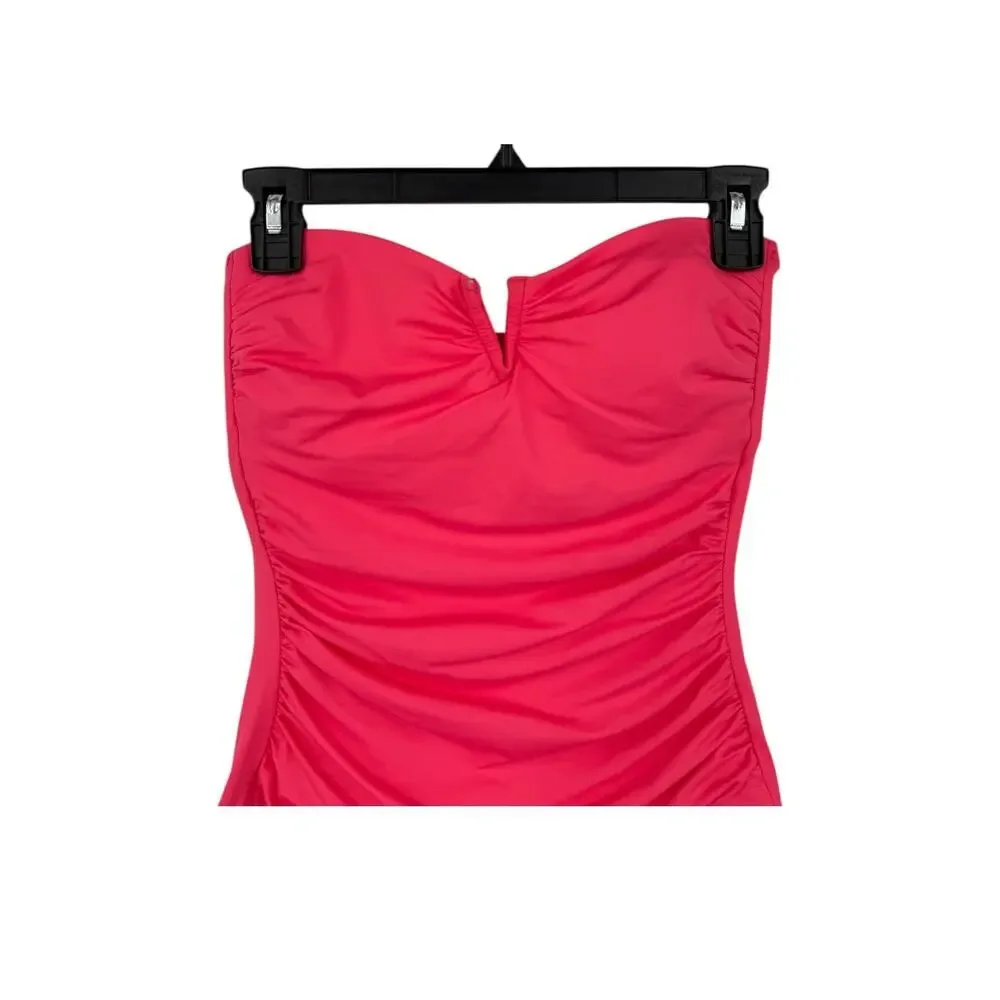 Tommy Bahama swimsuit Ruched tummy control convertible one piece pink size 4